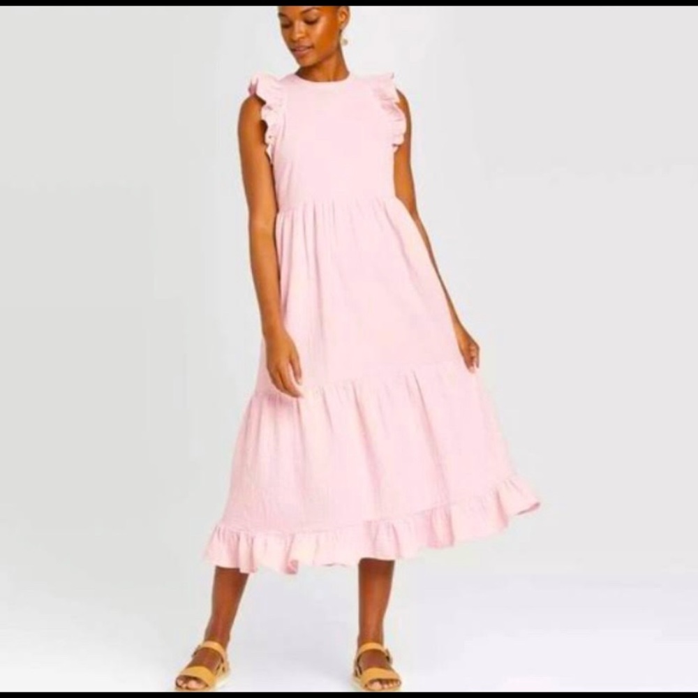 Blush pink maxi dress